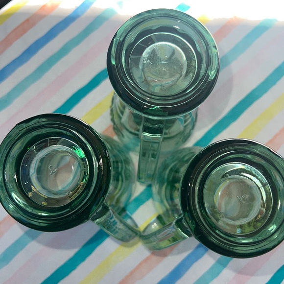 Vintage Libbey Coca Cola Green Glass Mug Set - Picture 8 of 11